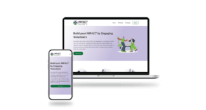 Impact Builders website mockup on a laptop and a phone cdt portfolio